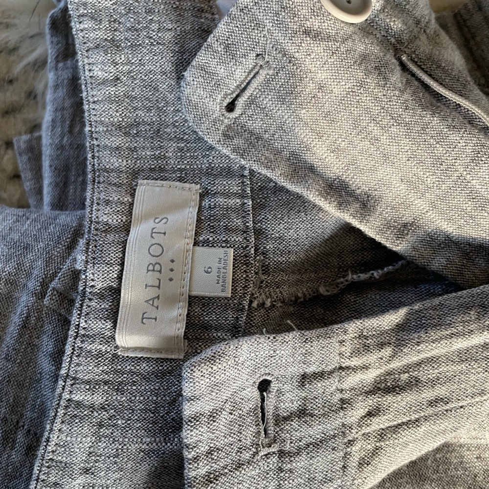 Talbots Charcoal Linen Trousers